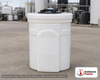 Snyder Industries 35 Gallon Doublewall Tank HDLPE for Outdoor Sodium Hypochlorite. 35.0 gallon capacity; High Density Linear Polyethylene; White; dimensions 36.0in H x 22.0in W x 22.0in L; 45.0 lb empty; 1.9 specific gravity rating; fittings: 1 Manway / Lid; max temp 120 deg  F / 48 deg  C; 3 Year Warranty. Manufacturer part number 1000112n52. Manufactured by Snyder. Sold by OneSource Plastics (https://www.onesourceplastics.com).