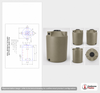 Dimensional spec drawing for Bushman 500 Gallon Vertical Water Tank