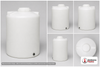 Chem-Tainer 55 Gallon Plastic Vertical Water Storage Tank in White