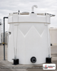 Snyder Industries 5500 Gallon Plastic Vertical Double Wall Liquid Chemical Storage Tank in White (1.5 SG). 5500.0 gallon capacity; High Density Linear Polyethylene; White; dimensions 172.0in H x 120.0in W x 120.0in L; 3000.0 lb empty; 1.5 specific gravity rating; fittings: 1 Manway / Lid; max temp 120 deg  F / 48 deg  C; 3 Year Warranty. Manufacturer part number 5660000n43. Manufactured by Snyder. Sold by OneSource Plastics (https://www.onesource