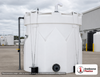 Snyder Industries 4500 Gallon HDLPE Vertical Double Wall Liquid Chemical Storage Tank (1.9 SG). 4500.0 gallon capacity; High Density Linear Polyethylene; White; dimensions 197.0in H x 102.0in W x 102.0in L; 3800.0 lb empty; 1.9 specific gravity rating; fittings: 1 Manway / Lid; max temp 120 deg  F / 48 deg  C; 3 Year Warranty. Manufacturer part number 5620000n45. Sold by OneSource Plastics (https://www.onesourceplastics.com).