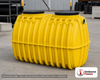 Norwesco 1000 Gallon Plastic Two Compartment Septic Tank with Two Manhole Covers. Polyethylene; Yellow; 63" H x 60" W x 102"