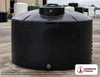 Norwesco 1100 Gallon Plastic Vertical Water Storage Tank in Black. Polyethylene; Black; dimensions 53.0in H x 87.0in W x 87.0in L; 185.0 lb empty; 1.1 specific gravity rating. Manufacturer part number N-40339. Sold by OneSource Plastics (https://www.onesourceplastics.com).
