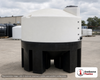 Norwesco 1720 Gallon 15 Degree Plastic Cone Bottom Tank. Polyethylene; White; dimensions 78.0in H x 91.0in W x 91.0in L; 274.0 lb empty; 1.5 specific gravity rating. Manufacturer part number N-44337-C. Sold by OneSource Plastics (https://www.onesourceplastics.com).
