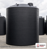 Snyder Industries 18800 Gallon HDPE Vertical Liquid Storage Tank in Black with ASTM Certification. High Density Linear Polyethylene; Black; dimensions 242.0in H x 165.0in W x 165.0in L; 5000.0 lb empty; 1.35 specific gravity rating. Manufacturer part number SII-3030000N33. Sold by OneSource Plastics (https://www.onesourceplastics.com).