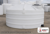 Snyder Industries 5100 Gallon HDPE Vertical Liquid Storage Tank in White. High Density Linear Polyethylene; White; dimensions 93.0in H x 142.0in W x 142.0in L; 1224.0 lb empty; 1.5 specific gravity rating. Manufacturer part number SII-32388. Sold by OneSource Plastics (https://www.onesourceplastics.com).