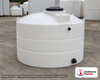 Snyder Industries 550 Gallon Plastic Vertical Liquid Storage Tank in White. Polyethylene; White; dimensions 46.0in H x 64.0in W x 64.0in L; 104.0 lb empty; 1.5 specific gravity rating. Manufacturer part number SII-8060000W94303. Sold by OneSource Plastics (https://www.onesourceplastics.com).