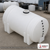 Snyder Industries 65 Gallon Plastic Horizontal Leg Tank. Polyethylene; White; dimensions 20.0in H x 32.0in W x 44.0in L; 38.0 lb empty; 1.9 specific gravity rating. Manufacturer part number SII-1031500N45. Sold by OneSource Plastics (https://www.onesourceplastics.com).