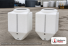 Norwesco 10 Gallon Cone Bottom Specialty Rinse Tank in White (Required Order Quantity 2). High Density Linear Polyethylene; White; dimensions 21.0in H x 13.0in W x 13.0in L; 10.0 lb empty; 1.5 specific gravity rating. Manufacturer part number N-42351. Sold by OneSource Plastics (https://www.onesourceplastics.com).