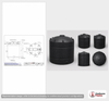 Dimensional spec drawing for Snyder Industries 10500 Gallon Vertical Storage Tank (143" L x 143" W x 179" H)