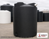 Bushman 1150 Gallon Black Rainwater Collection Tank. Polyethylene; Black; 90" H x 63" W x 63" L; fittings: 1 Inlet, 2