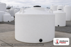 Snyder Industries 1500 Gallon Plastic Vertical Water Storage Tank in White. Polyethylene; White; dimensions 70.0in H x 86.0in W x 86.0in L; 242.0 lb empty; 1.0 specific gravity rating. Manufacturer part number SII-WV45. Sold by OneSource Plastics (https://www.onesourceplastics.com).