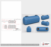 Dimensional spec drawing for Norwesco 1500 Gallon Two Compartment Tank (135" L x 55" W x 70" H)