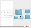 Dimensional spec drawing for Norwesco 2500 Gallon Vertical Tank (95" L x 95" W x 91" H)
