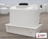 Snyder Industries 330 Gallon Plastic Chemical Feed Station Tank. High Density Linear Polyethylene; White; 69" H x 62" W x