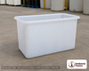 Chem-Tainer 7 Gallon Plastic Open Top Batch Storage Tank. 7.0 gallon capacity; Polyethylene; Natural White; dimensions 14.0in H x 8.0in W x 18.0in L; 7.0 lb empty; 2.0 specific gravity rating; max temp 120 deg  F / 48 deg  C; 3 Year Warranty. Manufacturer part number r081812a. Sold by OneSource Plastics (https://www.onesourceplastics.com).