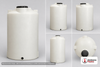 Dimensional spec drawing for Chem-Tainer 850 Gallon Vertical Storage Tank (48" L x 48" W x 124" H)