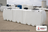 Norwesco 1425 Gallon Underground Water Storage Cistern Tank. Polyethylene; White; dimensions 51.0in H x 60.0in W x 157.0in L; 384.0 lb empty; 1.9 specific gravity rating. Manufacturer part number N-44406. Sold by OneSource Plastics (https://www.onesourceplastics.com).
