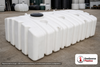 Norwesco 2500 Gallon Multi-Use Underground Liquid Storage Tank. Polyethylene; White; dimensions 51.0in H x 99.0in W x 159.0in L; 880.0 lb empty; 1.9 specific gravity rating. Manufacturer part number N-44079. Sold by OneSource Plastics (https://www.onesourceplastics.com).