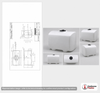 Dimensional spec drawing for Norwesco 50 Gallon PCO Tank (38" L x 38" W x 19" H)