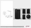 Dimensional spec drawing for Bushman 5000 Gallon Vertical Water Tank (102" L x 102" W x 158" H)