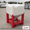 Snyder Industries 375 Gallon 45 Degree Plastic Flowmaster Viscous Hopper Bin Tank. Polyethylene; White; 76" H x 48" W x 45"