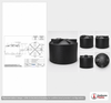 Dimensional spec drawing for Bushman 5000 Gallon Rainwater Tank (140" L x 140" W x 92" H)