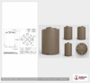 Dimensional spec drawing for Bushman 5000 Gallon Rainwater Tank (102" L x 102" W x 161" H)