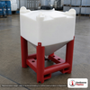 Snyder Industries 600 Gallon 45 Degree Plastic Flowmaster Viscous Hopper Bin Tank. Polyethylene; White; dimensions 107.0in H x 48.0in W x 45.0in L; 495.0 lb empty; 1.9 specific gravity rating. Manufacturer part number SII-6370721N95402. Sold by OneSource Plastics (https://www.onesourceplastics.com).