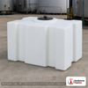 Snyder Industries 100 Gallon Industrial HDLPE Rectangular PCO Tank 1.5 SG. Polyethylene; White; 31" H x 30" W x 38" L.