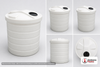 Dimensional spec drawing for Chem-Tainer 150 Gallon Double Wall Tank (34" L x 34" W x 48" H)