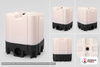 Dimensional spec drawing for Snyder Industries 275 Gallon IBC Tote Tank (46" L x 45" W x 54" H)