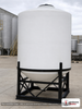 Snyder Industries 3600 Gallon 15 Degree Plastic Cone Bottom Tank. Polyethylene; White; dimensions 125.0in H x 102.0in W x 102.0in L; 1090.0 lb empty; 1.9 specific gravity rating. Manufacturer part number SII-8050000N45. Sold by OneSource Plastics (https://www.onesourceplastics.com).