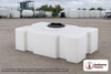 Snyder Industries 50 Gallon Rectangular PCO Tank (No Hoops). Polyethylene; White; dimensions 22.0in H x 20.0in W x 38.0in L; 40.0 lb empty; 1.5 specific gravity rating. Manufacturer part number SII-1170000C137. Sold by OneSource Plastics (https://www.onesourceplastics.com).