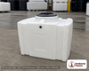 Chem-Tainer 55 Gallon Plastic Portable Utility Tank in White. 55.0 gallon capacity; Polyethylene; White; dimensions 16.0in H x 26.0in W x 42.0in L; 25.0 lb empty; 1.5 specific gravity rating; fittings: 0.75". Manufacturer part number TRANS55-1. Sold by OneSource Plastics (https://www.onesourceplastics.com).