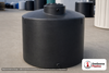 Norwesco 2500 Gallon Black Vertical Water Storage Tank. 2500 gallon capacity; Polyethylene; Black; dimensions 86.0in H x 98.0in W x 98.0in L; 340.0 lb empty; 1.0 specific gravity rating; fittings: 1 Inlet , 1 Outlet , 1 Manway / Lid; max temp 120 deg  F / 48 deg  C; 3 Year Warranty. Manufacturer part number 42954. Manufactured by Norwesco. Sold by OneSource Plastics (https://www.onesourceplastics.com).