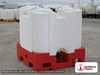 Snyder Industries 220 Gallon HDPE Stackable IBC Tote Tank. High Density Linear Polyethylene; White; 48" H x 46" W x 45" L.