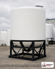 Snyder Industries 2500 Gallon 30 Degree HDPE Cone Bottom Tank in White. 2500.0 gallon capacity; Polyethylene; White; dimensions 125.0in H x 95.0in W x 95.0in L; 547.0 lb empty; 1.9 specific gravity rating; fittings: 1 Manway / Lid; max temp 100 deg  F / 37 deg  C. Manufacturer part number 8350000n45. Sold by OneSource Plastics (https://www.onesourceplastics.com).
