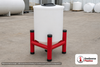 Snyder Industries 275 Gallon 15 Degree Plastic Cone Bottom Tank. Polyethylene; White; dimensions 63.0in H x 42.0in W x 42.0in L; 140.0 lb empty; 1.9 specific gravity rating. Manufacturer part number SII-5740101N45. Sold by OneSource Plastics (https://www.onesourceplastics.com).