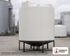 Snyder Industries 4600 Gallon 15 Degree Plastic Cone Bottom Tank. Polyethylene; White; dimensions 123.0in H x 102.0in W x 102.0in L; 1090.0 lb empty; 1.9 specific gravity rating. Manufacturer part number SII-8050100N45. Sold by OneSource Plastics (https://www.onesourceplastics.com).