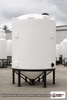 Snyder Industries 4600 Gallon 15 Degree Plastic Cone Bottom Tank. High Density Linear Polyethylene; White; dimensions 164.0in H x 102.0in W x 102.0in L; 470.0 lb empty; 1.5 specific gravity rating. Manufacturer part number SII-8050100N43. Sold by OneSource Plastics (https://www.onesourceplastics.com).