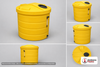 Dimensional spec drawing for Chem-Tainer 150 Gallon Waste Oil Tank (34" L x 34" W x 49" H)