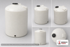Dimensional spec drawing for Chem-Tainer 1500 Gallon Vertical Tank (64" L x 64" W x 127" H)