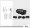 Dimensional spec drawing for Norwesco 1610 Gallon Horizontal Tank (140" L x 69" W x 63" H)