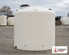 Chem-Tainer 3000 Gallon Plastic Vertical Liquid Storage Tank. 3000.0 gallon capacity; Polyethylene; White; dimensions 107.0in H x 95.0in W x 95.0in L; 400.0 lb empty; 1.5 specific gravity rating; fittings: 2". Manufacturer part number TC3000IC. Sold by OneSource Plastics (https://www.onesourceplastics.com).