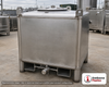 Snyder Industries 350 Gallon Side Drain SS 304 LiquiTote Tank with 3" Fusible Vent. Stainless Steel; Silver; dimensions 51.0in H x 42.0in W x 48.0in L; 475.0 lb empty. Manufacturer part number SII-373402. Sold by OneSource Plastics (https://www.onesourceplastics.com).
