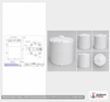 Dimensional spec drawing for Snyder Industries 8000 Gallon Vertical Tank (120" L x 120" W x 186" H)