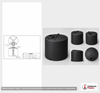 Dimensional spec drawing for Bushman 3000 Gallon Vertical Water Tank (102" L x 102" W x 97.5" H)