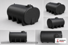 Enduraplas 1650 Gallon Plastic Vertical Liquid Storage Tank in Black