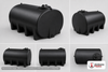 Dimensional spec drawing for Enduraplas 1750 Gallon Vertical Tank (85" L x 85" W x 89" H)